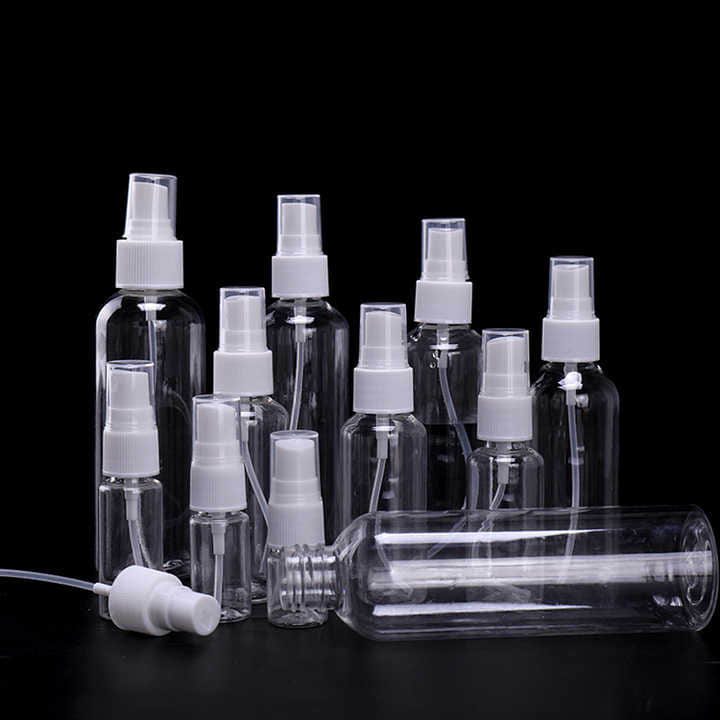 empty 30ml 50ml 100ml 120ml 150ml clear PET plastic spray bottle