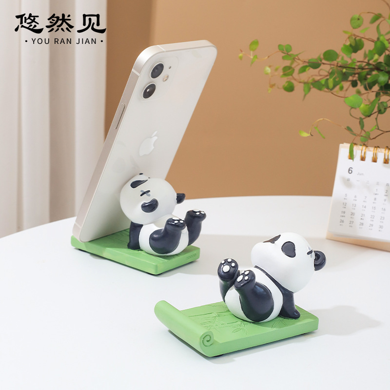 Cute Panda-Themed Yoga Resin Ornaments – Multifunctional Phone and Tablet Stands G4A2E0